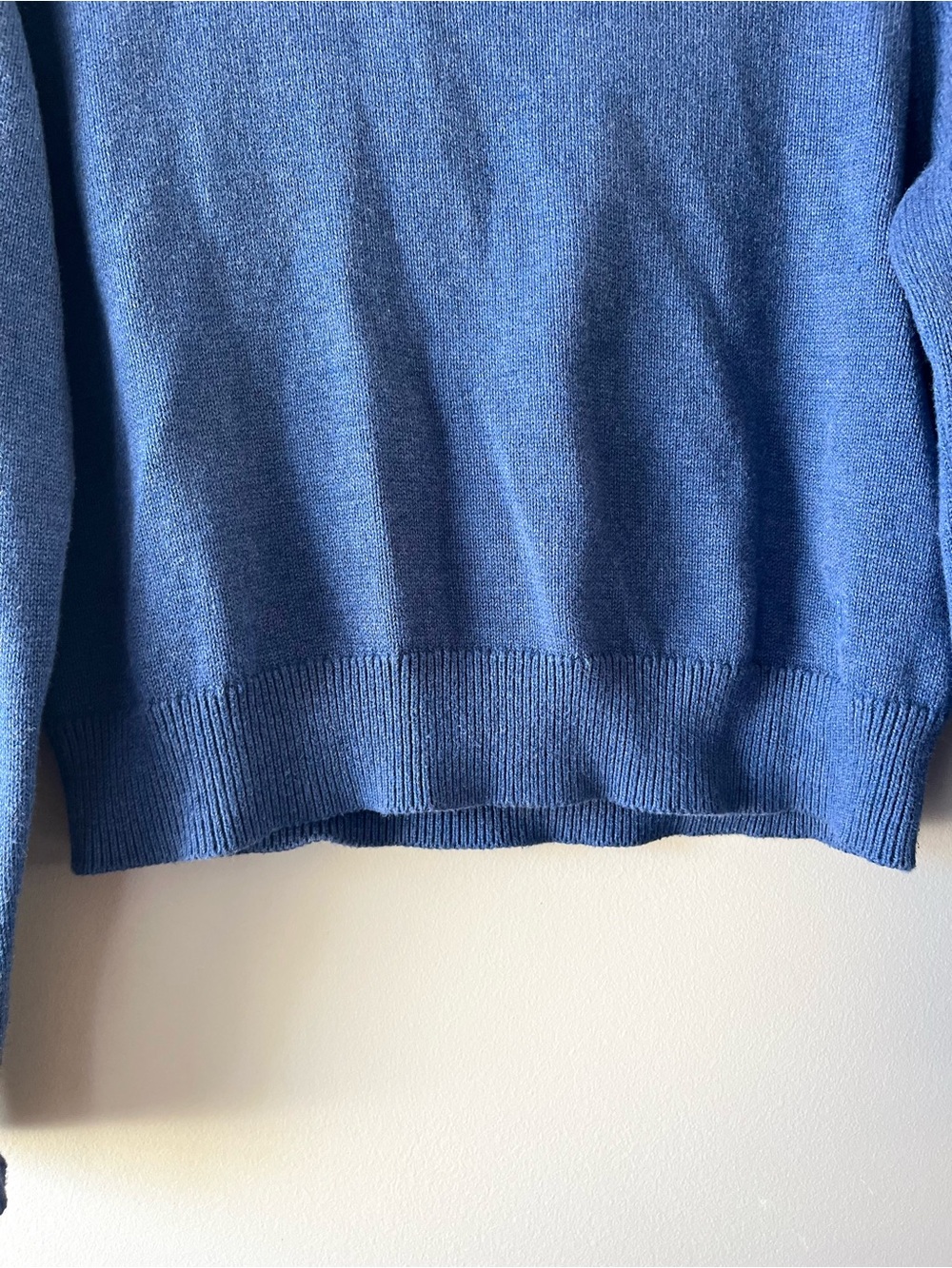 Calvin Klein Blue Cotton Crewneck Sweater Size Medium - Cottagecore Cabincore - Picture 6 of 8
